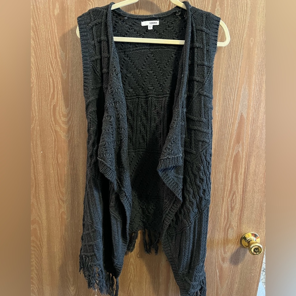 Sonoma Gray Open-front Sweater Vest